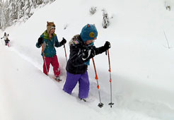 Snowshoeing Kids