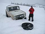 Bronco lost tire Snow Wheeling